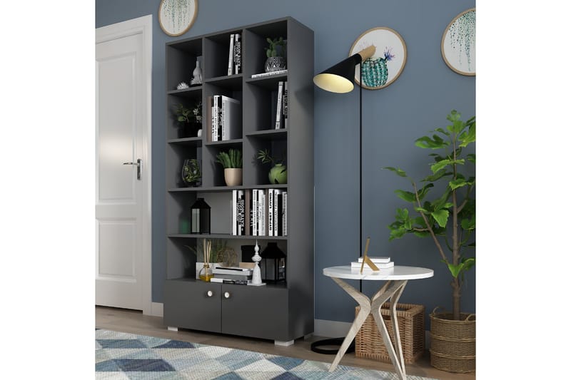 Penguen Bokhylle 93,6x29,6 cm Antrasitt - Hanah Home - Opbevaring - Hylder & Reoler - Bogreol