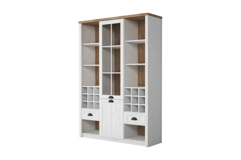 Prowansja Bogreol 140 cm, Hvid/Træ