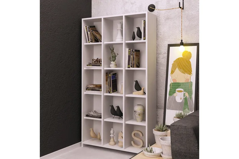 Puntoz bogreol høj - Hvid - Opbevaring - Hylder & Reoler - Bogreol