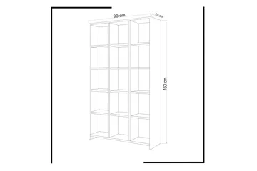 Puntoz Høj Reol 90 cm i Malet Træ - Hvid - Opbevaring - Hylder & Reoler - Bogreol