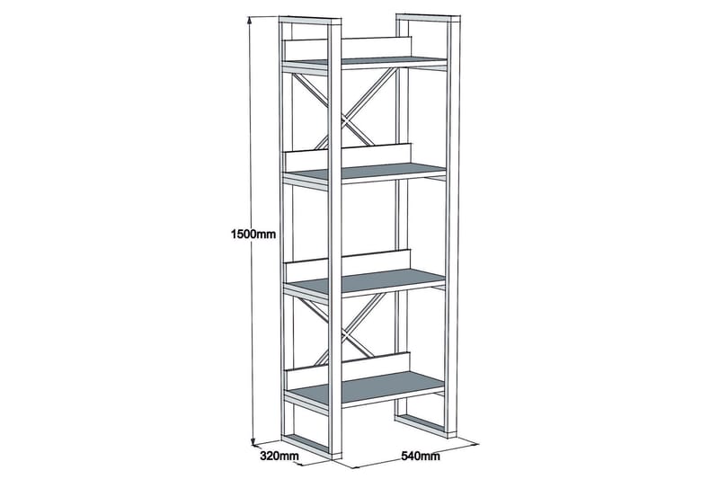 Puqa Design bogreol - Sort / træ - Bogreol