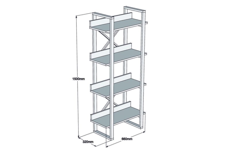 Puqa Design bogreol - Valnød - Bogreol