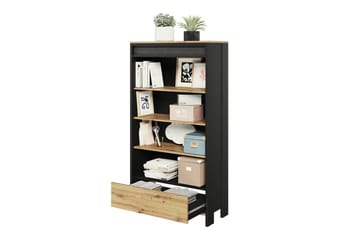 Rathmore Bogreol 72 cm i Eg - Sort - Opbevaring - Hylder & Reoler - Bogreol