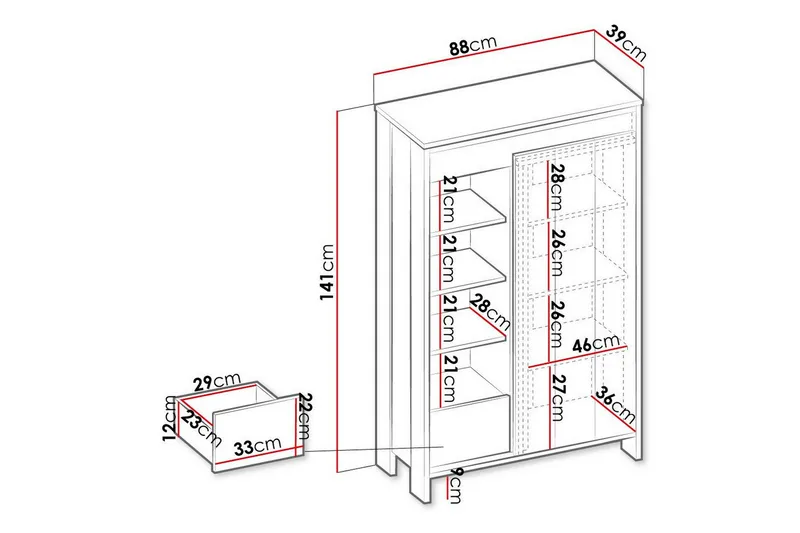 Rathmore Bogreol 87 cm i Eg - Antracit - Opbevaring - Hylder & Reoler - Bogreol