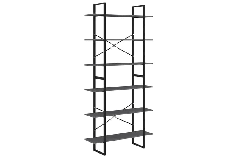reol 100x30x210 cm massivt fyrretræ grå - Grå - Opbevaring - Hylder & Reoler - Bogreol