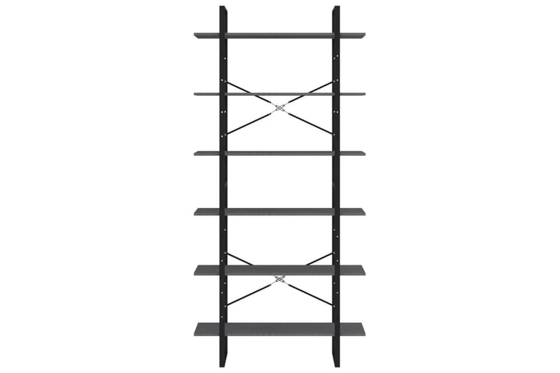 reol 100x30x210 cm massivt fyrretræ grå - Grå - Opbevaring - Hylder & Reoler - Bogreol