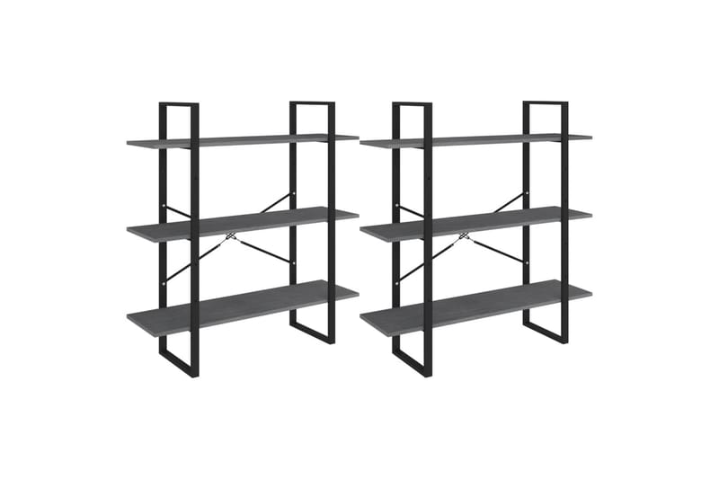 reol 100x30x210 cm massivt fyrretræ grå - Grå - Opbevaring - Hylder & Reoler - Bogreol