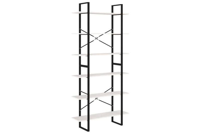 reol 100x30x210 cm massivt fyrretræ hvid - Hvid - Opbevaring - Hylder & Reoler - Bogreol