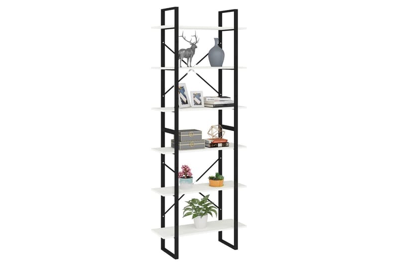 reol 80x30x210 cm massivt fyrretræ hvid - Hvid - Opbevaring - Hylder & Reoler - Bogreol