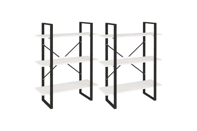 reol 80x30x210 cm massivt fyrretræ hvid - Hvid - Opbevaring - Hylder & Reoler - Bogreol