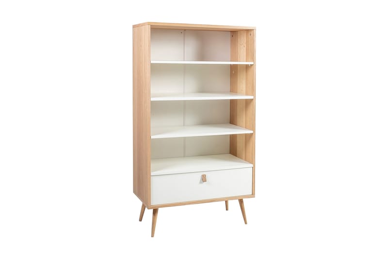 Reol HELENA Hvid 80x40xH140cm MDF naturlig / hvid, undefined