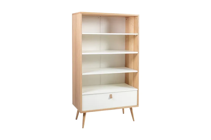 Reol HELENA Hvid 80x40xH140cm MDF naturlig / hvid, undefined