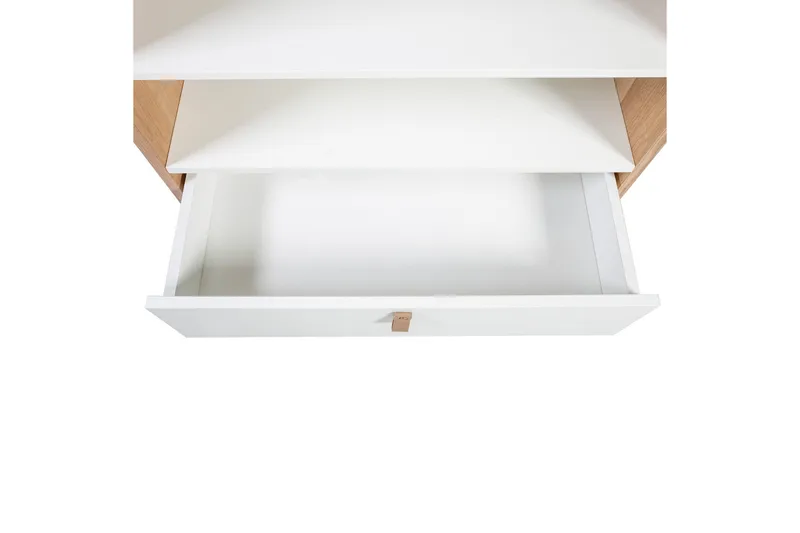 Reol HELENA Hvid 80x40xH140cm MDF naturlig / hvid - Opbevaring - Hylder & Reoler - Bogreol