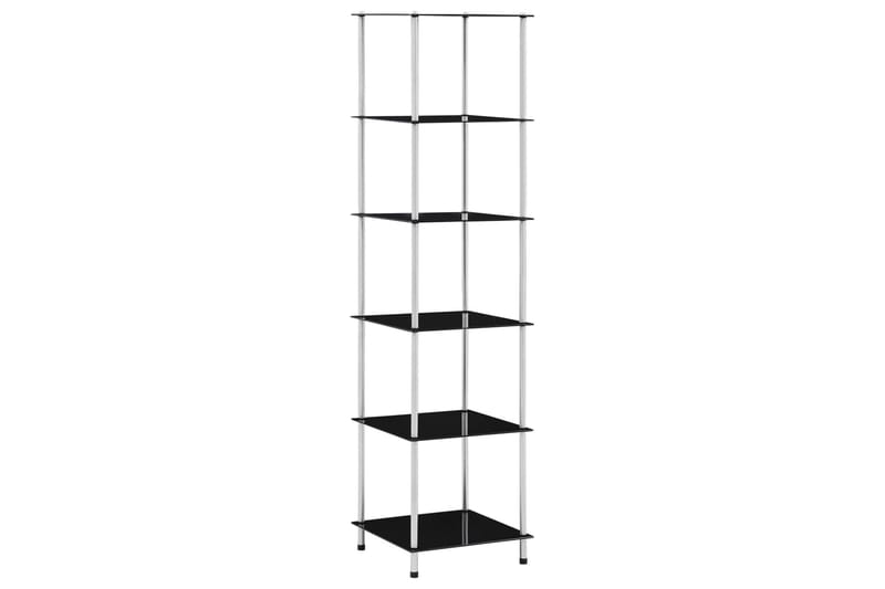 Reol Med 6 Hylder 40x40x160 cm Hærdet Glas Sort - Opbevaring - Hylder & Reoler - Bogreol
