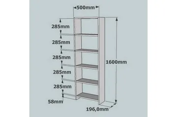 Rinorea Bogreol 160x50 cm - Brun - Opbevaring - Hylder & Reoler - Bogreol