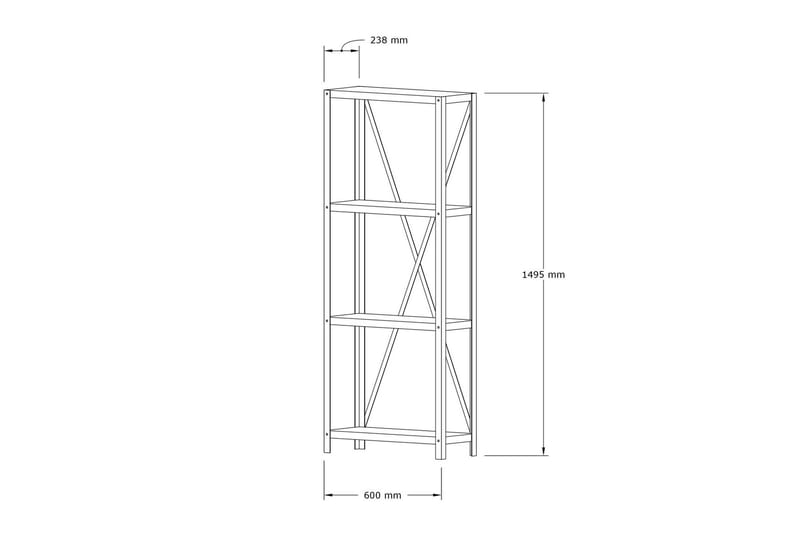 Rinorea Bogreol 60x149,5 cm - Blå - Opbevaring - Hylder & Reoler - Bogreol