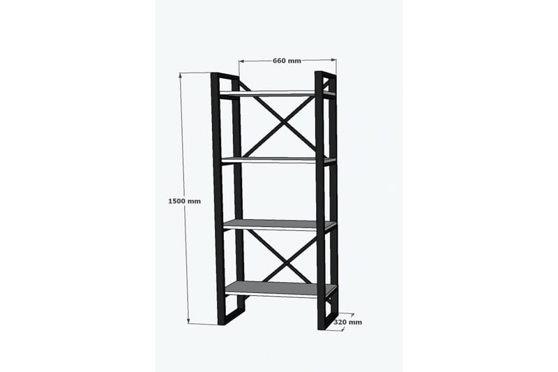 Rinorea Bogreol 66x150 cm - Hvid - Bogreol