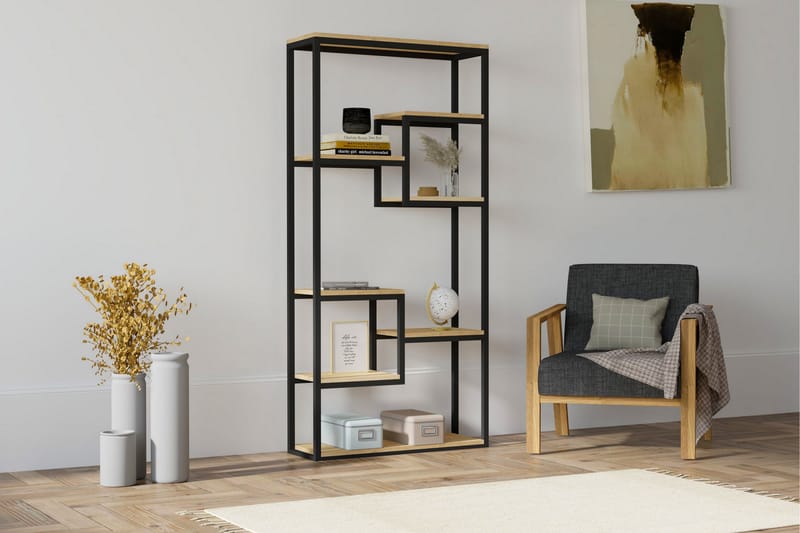 Rinorea Bogreol 85x182 cm - Blå - Opbevaring - Hylder & Reoler - Bogreol