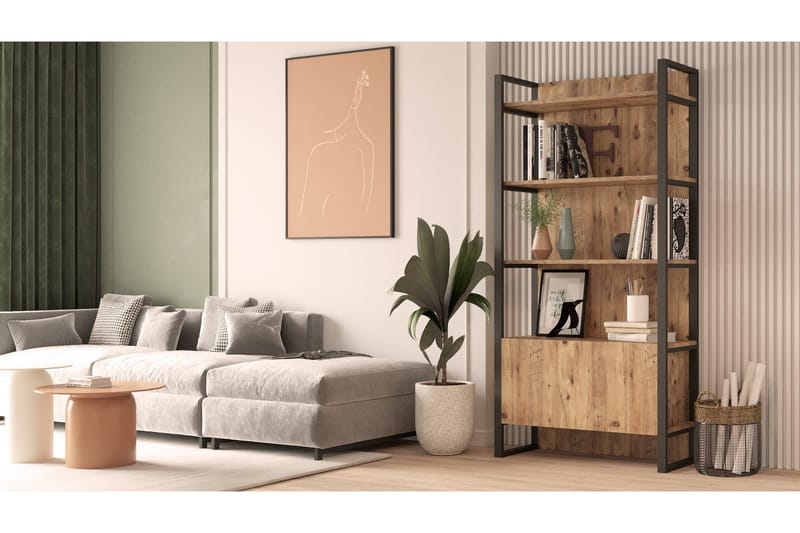 Rinorea Bogreol 90 cm i Eg - Lysebrun - Opbevaring - Hylder & Reoler - Bogreol