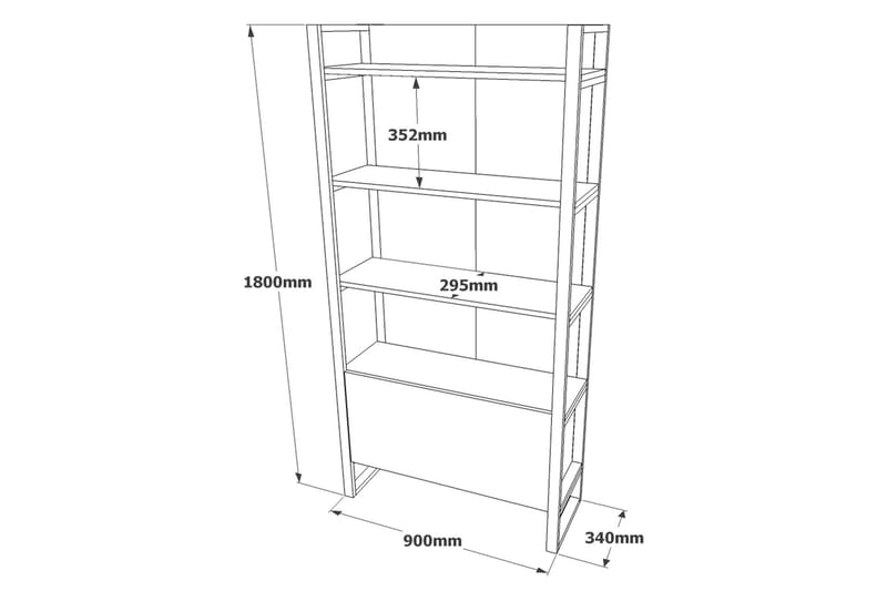 Rinorea Bogreol 90x180 cm - Grøn - Opbevaring - Hylder & Reoler - Bogreol