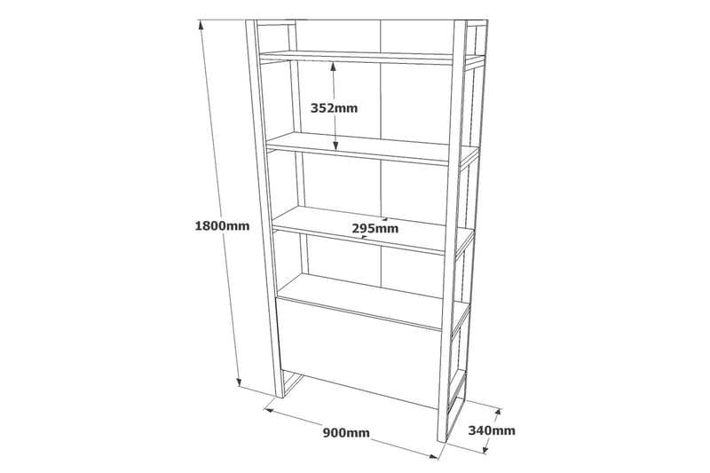 Rinorea Bogreol 90x180 cm - Grøn - Opbevaring - Hylder & Reoler - Bogreol