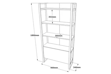 Rinorea Bogreol 90x180 cm - Grøn - Opbevaring - Hylder & Reoler - Bogreol