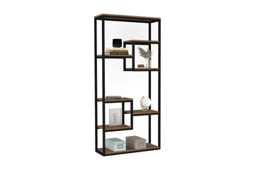 Rinorea Reol 85 cm i Metal med Træplade - Sort - Opbevaring - Hylder & Reoler - Bogreol