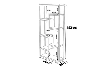 Rinorea Reol 85 cm i Metal med Træplade - Sort - Opbevaring - Hylder & Reoler - Bogreol