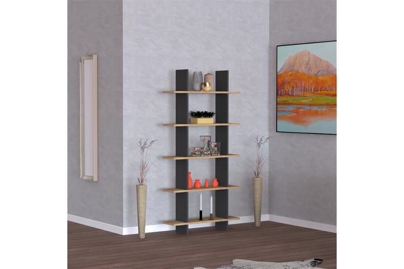 Sagallos Reol 80x20 cm 5 Hylder - Blå / antracit - Opbevaring - Hylder & Reoler - Bogreol