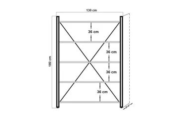 Sapphira Bogreol 130 cm i Valnød - Lysebrun - Opbevaring - Hylder & Reoler - Bogreol