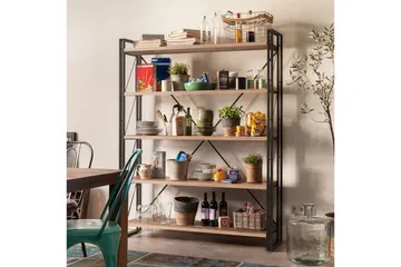 Sapphira Bogreol 130 cm i Valnød - Lysebrun - Opbevaring - Hylder & Reoler - Bogreol
