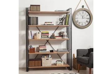 Sapphira Bogreol 130 cm i Valnød - Lysebrun - Opbevaring - Hylder & Reoler - Bogreol