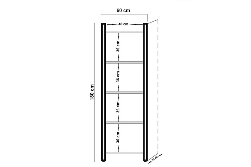 Sapphira Bogreol 60 cm i Valnød - Lysebrun - Opbevaring - Hylder & Reoler - Bogreol