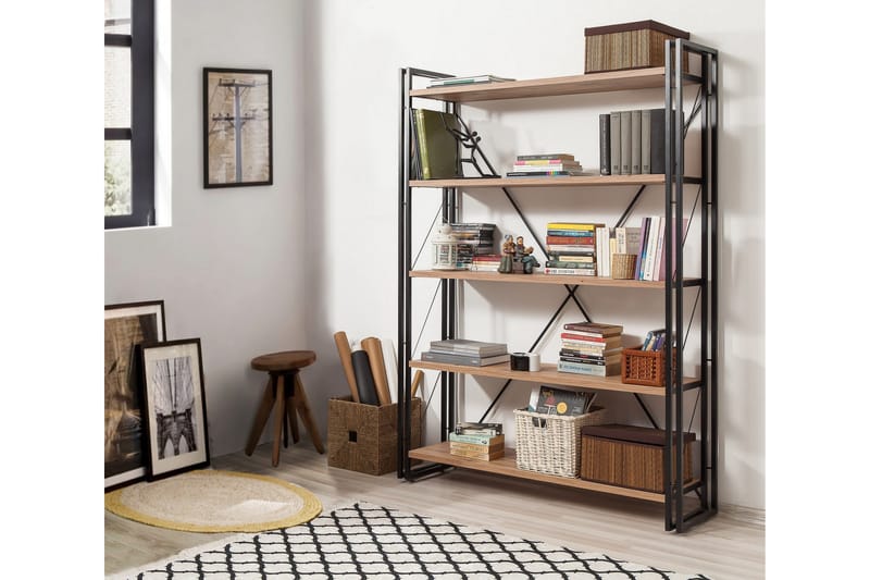 Sapphira bogreol - Træ / sort - Opbevaring - Hylder & Reoler - Bogreol