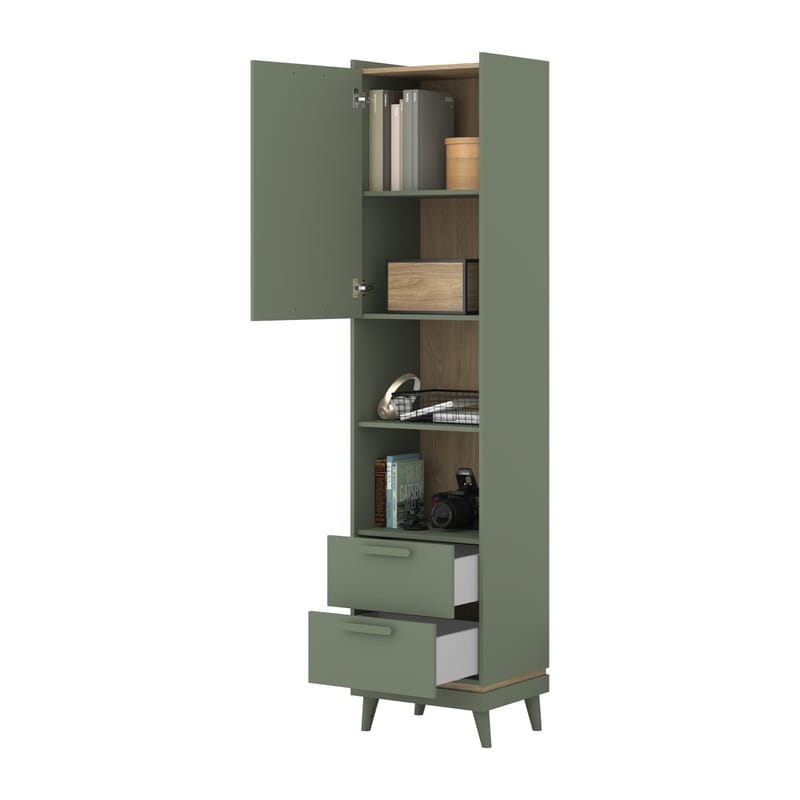 Bogreol Scandi 1 Dør 2 Skuffer - Opbevaring - Hylder & Reoler - Bogreol