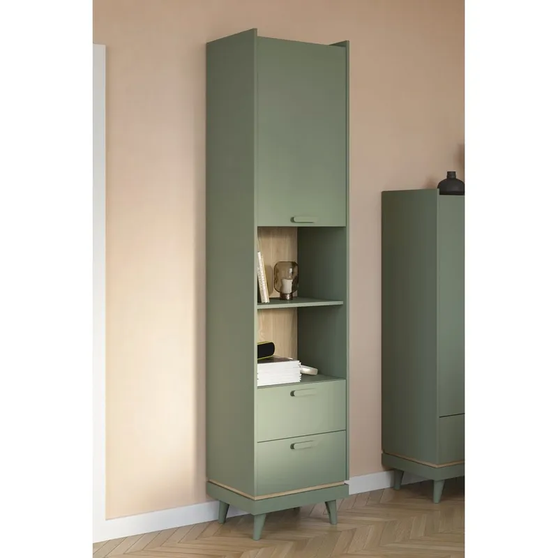 Bogreol Scandi 1 Dør 2 Skuffer - Opbevaring - Hylder & Reoler - Bogreol