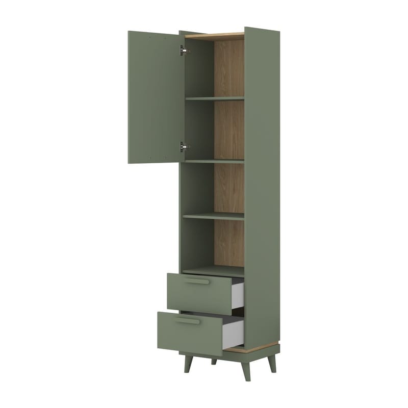 Bogreol Scandi 1 Dør 2 Skuffer - Opbevaring - Hylder & Reoler - Bogreol