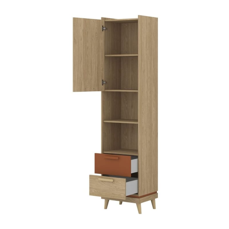 Bogreol Scandi 1 dør med 2 skuffer - Opbevaring - Hylder & Reoler - Bogreol