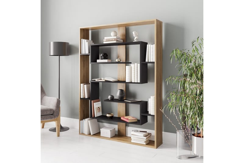 Schmand Bogreol 120 cm - Sort|Eg - Opbevaring - Hylder & Reoler - Bogreol