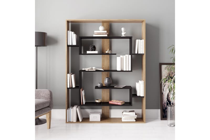 Schmand Bogreol 120 cm - Sort|Eg - Opbevaring - Hylder & Reoler - Bogreol