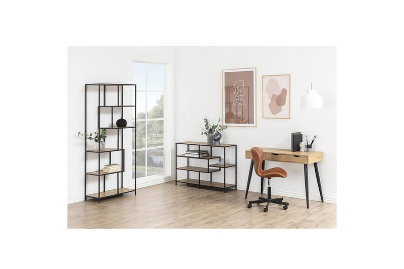 Seaford Hylde 77x35x185 cm Eg/Sort, undefined