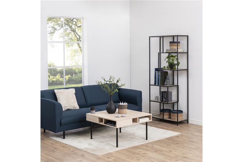 Seaford Hylde 77x35x185 cm Eg/Sort - Opbevaring - Hylder & Reoler - Bogreol