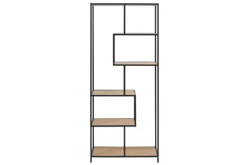 Seaford Hylde 77x35x185 cm Eg/Sort - Opbevaring - Hylder & Reoler - Bogreol