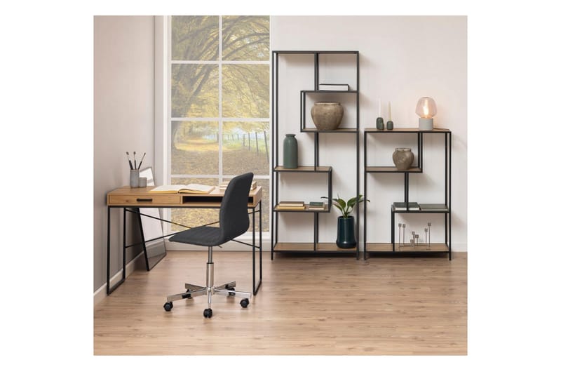 Seaford Hylde 77x35x185 cm Eg/Sort - Opbevaring - Hylder & Reoler - Bogreol