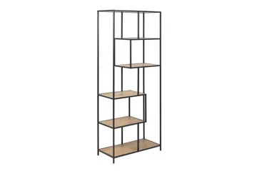 Seaford Hylde 77x35x185 cm Eg/Sort - Opbevaring - Hylder & Reoler - Bogreol