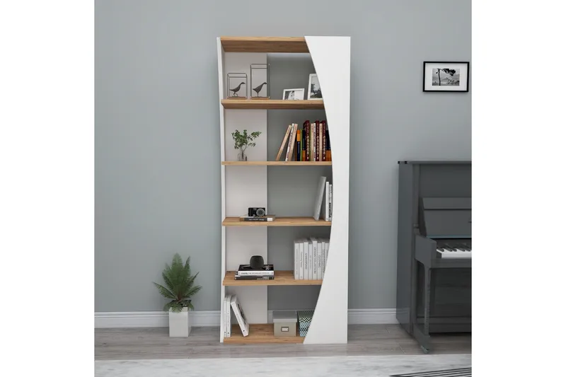 Selge Bogreol 63,6 cm - Brun/Hvid - Opbevaring - Hylder & Reoler - Bogreol