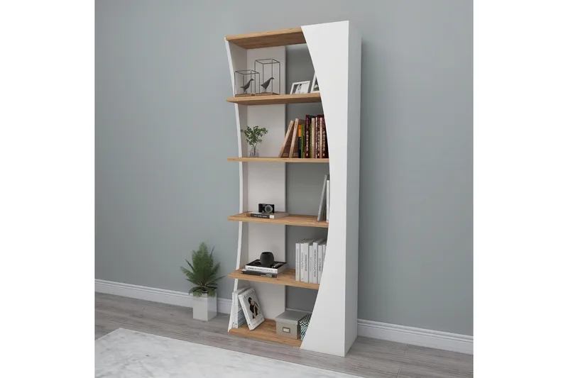 Selge Bogreol 63,6 cm - Brun/Hvid - Opbevaring - Hylder & Reoler - Bogreol