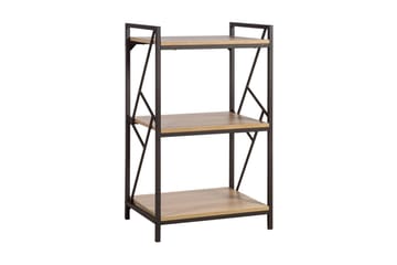 Study Bogreol 60 cm i Træ med Metalramme - Lysebrun - Opbevaring - Hylder & Reoler - Bogreol