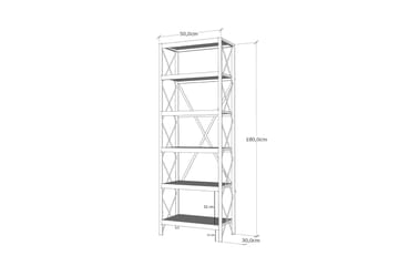 Bogreol Suadiye bogreol 50 cm antracit,sort - Opbevaring - Hylder & Reoler - Bogreol