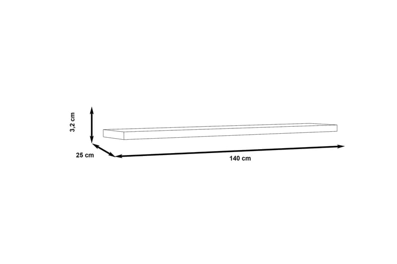 Talebi Hylde 25x140 cm - Brun - Opbevaring - Hylder & Reoler - Bogreol